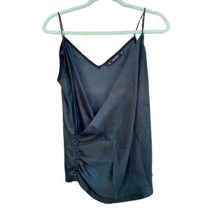 ZARA OLIVE GREEN SILKY CAMISOLE TOP
